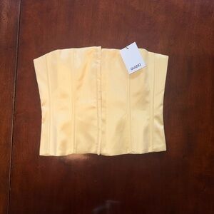NWT Danielle Guizio Buttercream Satin Corset Top M